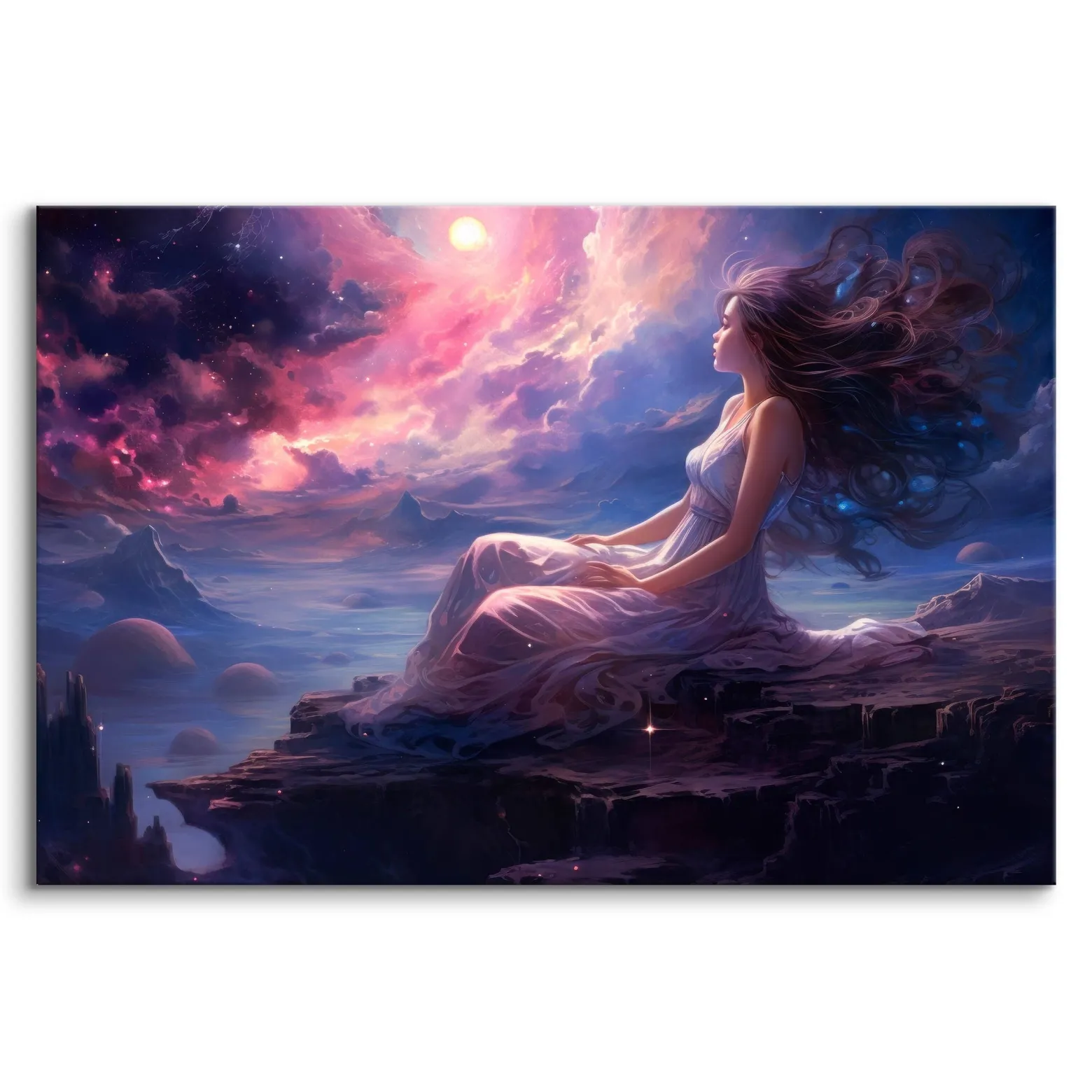 Obraz Kobieta Nocą W Bajkowej Krainie 30x20cm