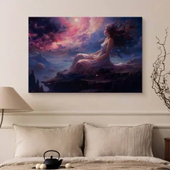 Obraz Kobieta Nocą W Bajkowej Krainie 30x20cm