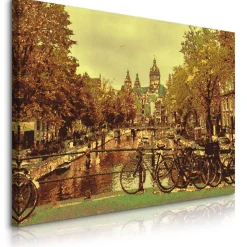 Obraz Krajobraz Amsterdamu Vintage 30x20cm
