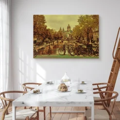 Obraz Krajobraz Amsterdamu Vintage 30x20cm