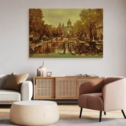 Obraz Krajobraz Amsterdamu Vintage 30x20cm
