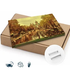 Obraz Krajobraz Amsterdamu Vintage 30x20cm