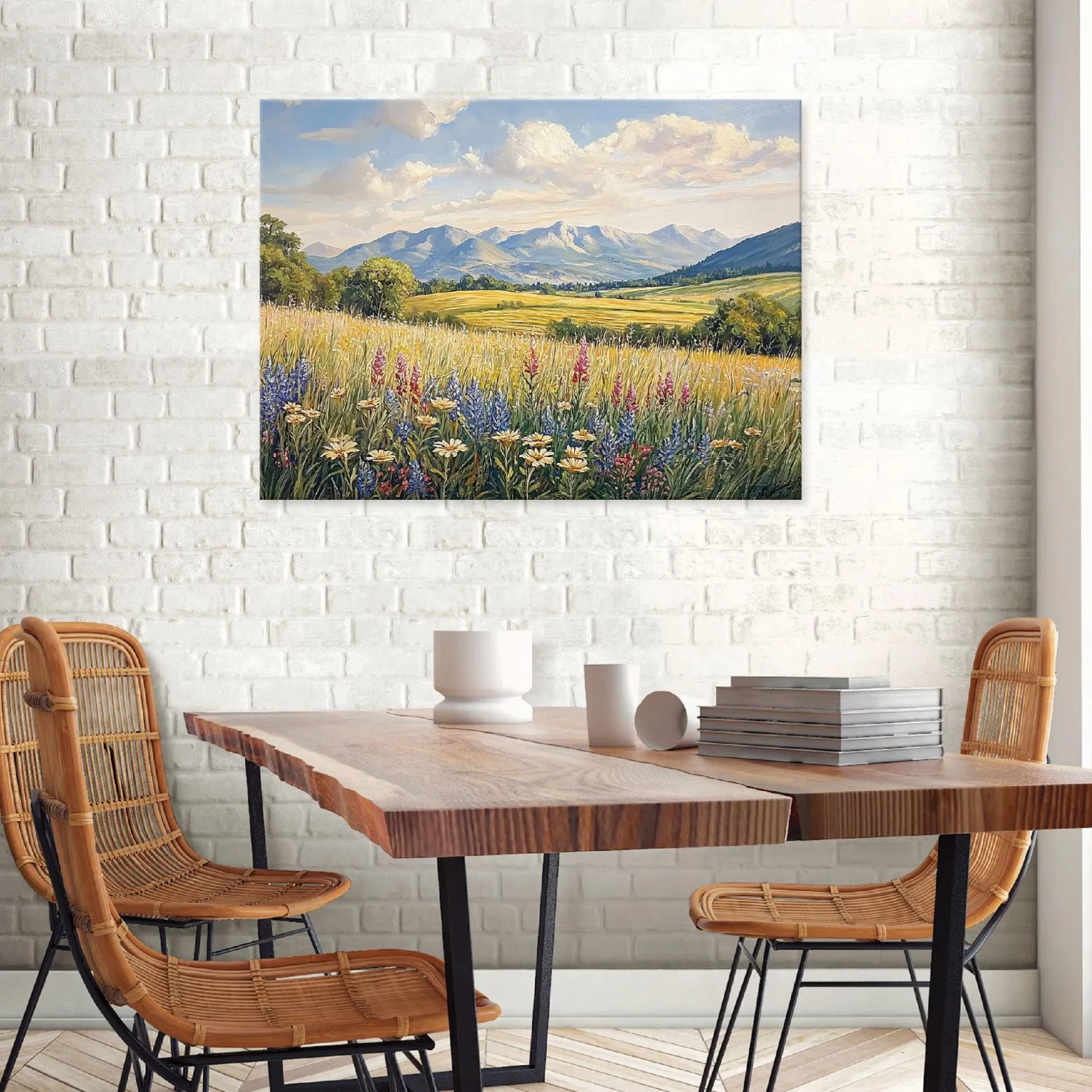 Obraz Kwiaty Polne Łąka Pejzaż Do Sypialni Salonu Kuchni Na Płótnie 60X40