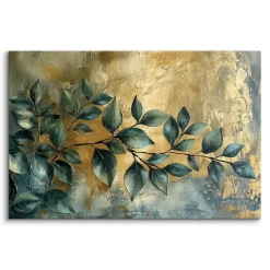 Obraz Liście Gałązki Elementy Złota Styl Glamour 30x20cm