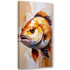 Obraz na płótnie do salonu kuchni restauracji, Ryba imitacja farby 40x80