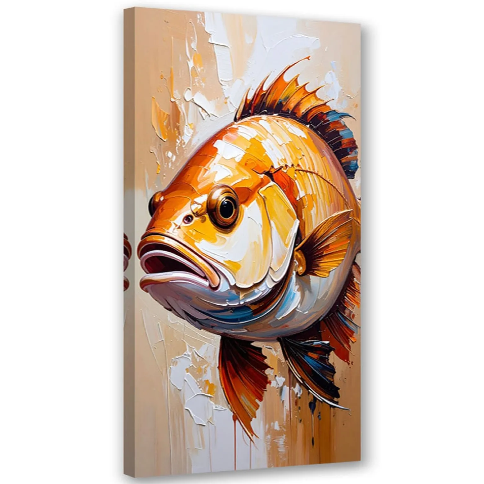 Obraz na płótnie do salonu kuchni restauracji, Ryba imitacja farby 40x80