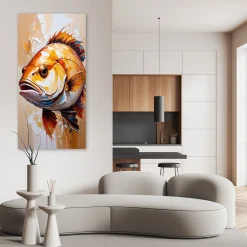 Obraz na płótnie do salonu kuchni restauracji, Ryba imitacja farby 40x80