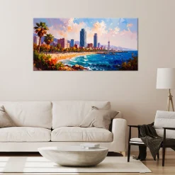 Obraz na płótnie do salonu sypialni, Plaża Barcelona Hiszpania 80x40