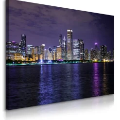 Obraz Nocna Panorama Chicago 30x20cm