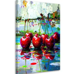 Obraz nowoczesny do kuchni jadalni, Czereśnie Owoce 20x30