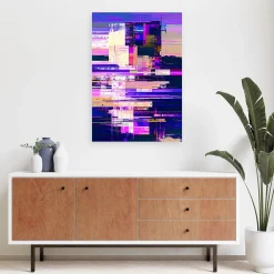 Obraz nowoczesny do salonu kuchni biura, Fioletowa abstrakcja 20x30