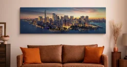 Obraz Panoramiczny Wieczorna Panorama Nowego Yorku 145x45cm