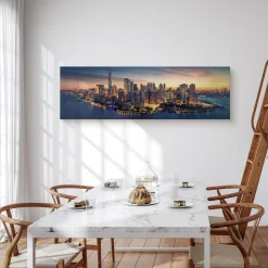Obraz Panoramiczny Wieczorna Panorama Nowego Yorku 145x45cm