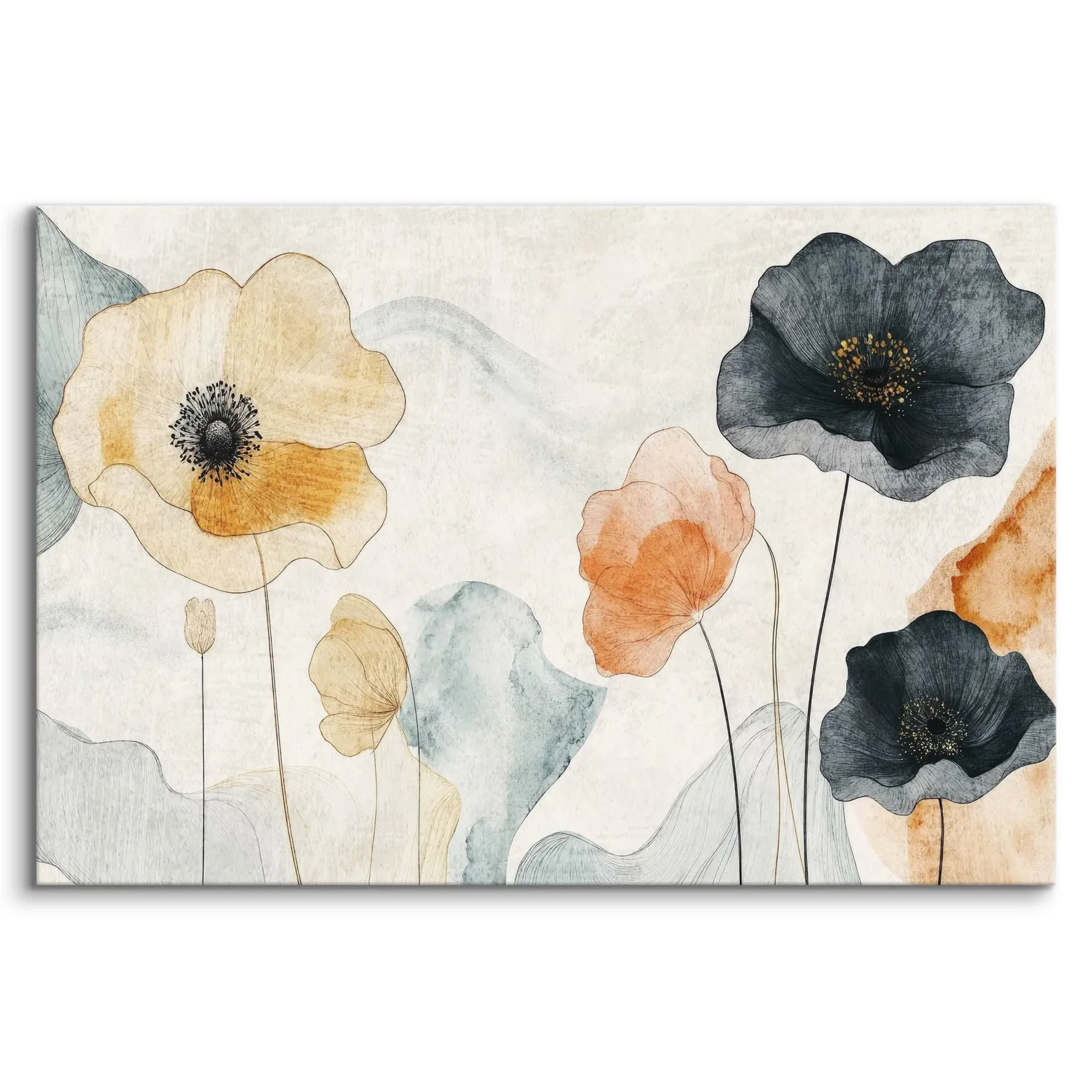 Obraz Pastelowe Maki W Stylu Boho 30x20cm