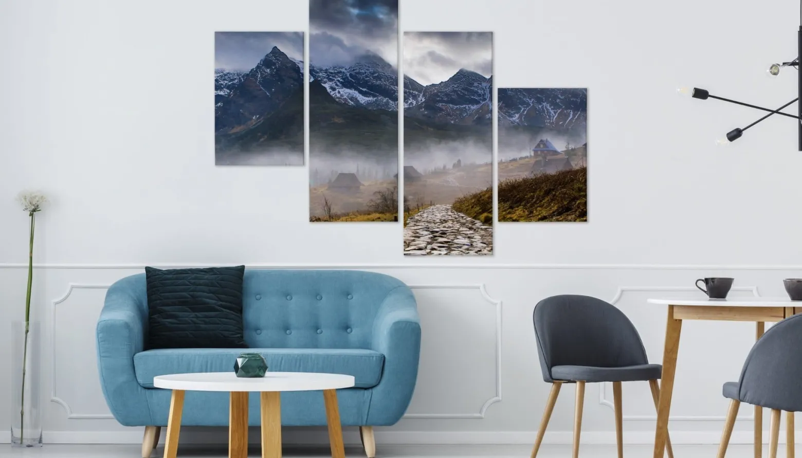Obraz Tetraptyk TATRY we Mgle Krajobraz 3D 80x50cm