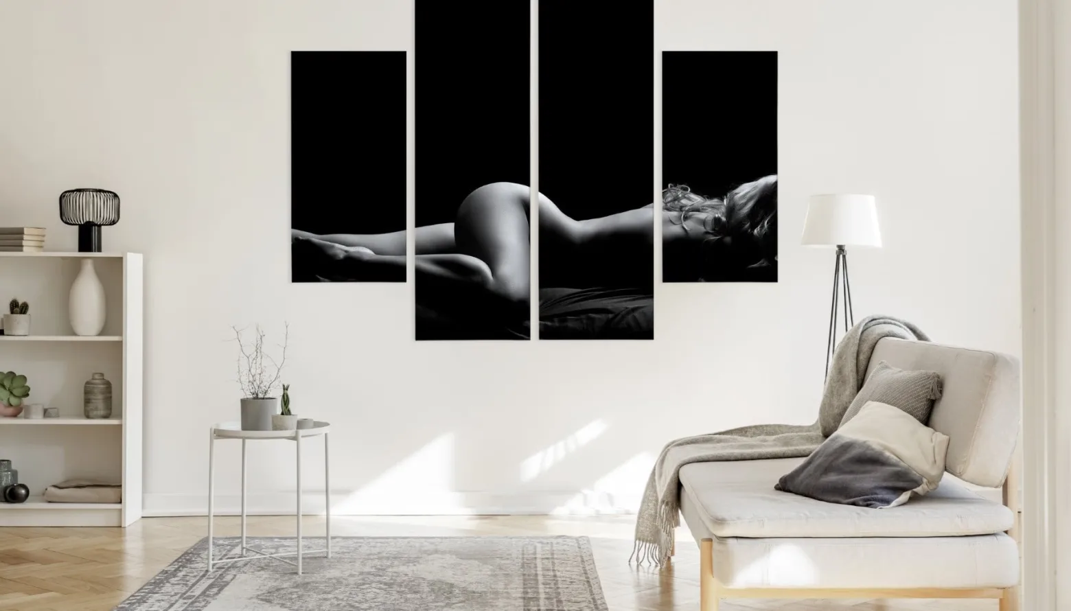 Obraz Tetraptyk Zmysłowa POZA Kobieta 3D 80x60cm