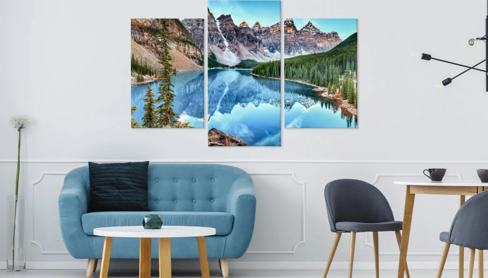 Obraz TRYPTYK Górski Krajobraz Jezioro 3D 150x100cm