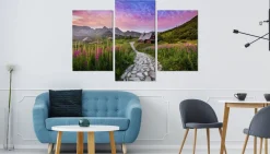 Obraz TRYPTYK Tatry Rośliny Ścieżka Pejzaż 60x40cm