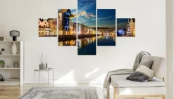 Obraz Wieloczęściowy Miasto Gdańsk Nocą 150x90cm