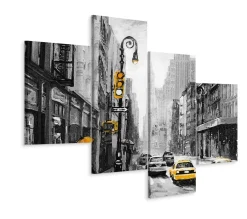 Obraz Wieloczęściowy MIASTO Ulica NYC 3D 80x50cm
