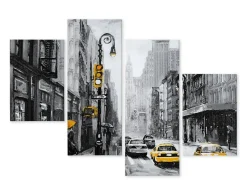 Obraz Wieloczęściowy MIASTO Ulica NYC 3D 80x50cm