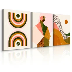 OBRAZY SET STYL BOHO ABSTRAKCJA PORTRET MINIMALIZM 90x40cm
