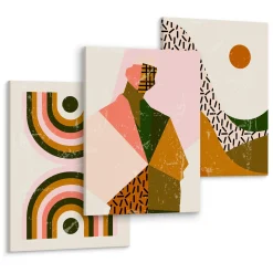 OBRAZY SET STYL BOHO ABSTRAKCJA PORTRET MINIMALIZM 90x40cm