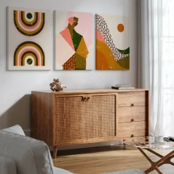 OBRAZY SET STYL BOHO ABSTRAKCJA PORTRET MINIMALIZM 90x40cm