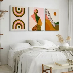 OBRAZY SET STYL BOHO ABSTRAKCJA PORTRET MINIMALIZM 90x40cm