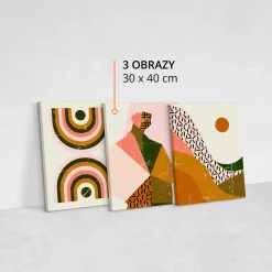 OBRAZY SET STYL BOHO ABSTRAKCJA PORTRET MINIMALIZM 90x40cm