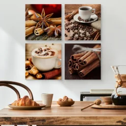 Obrazy Do Kuchni SET Kawa Z Cynamonem 60x60cm
