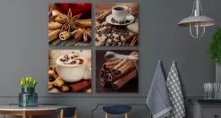Obrazy Do Kuchni SET Kawa Z Cynamonem 60x60cm