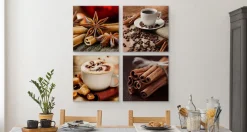 Obrazy Do Kuchni SET Kawa Z Cynamonem 60x60cm