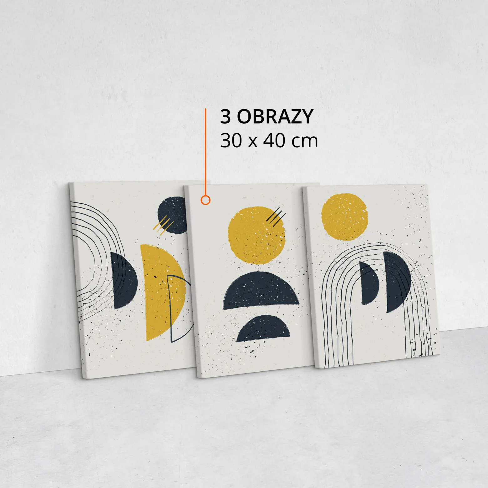 OBRAZY SET ABSTRAKCJA FIGURY GEOMETRYCZNE STYL BOHO 90x40cm