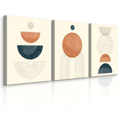 OBRAZY SET FIGURY GEOMETRYCZNE STYL BOHO MINIMALIZM 90x40cm