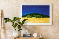 Obraz z mchem - Piękny krajobraz 60x40 cm Biała Rama