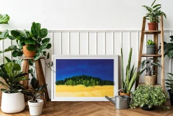 Obraz z mchem - Piękny krajobraz 60x40 cm Biała Rama