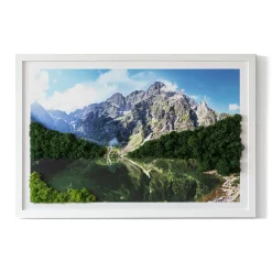 Obraz z mchem - Tatry - Morskie oko 60x40 cm Biała Rama