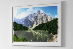 Obraz z mchem - Tatry - Morskie oko 60x40 cm Biała Rama