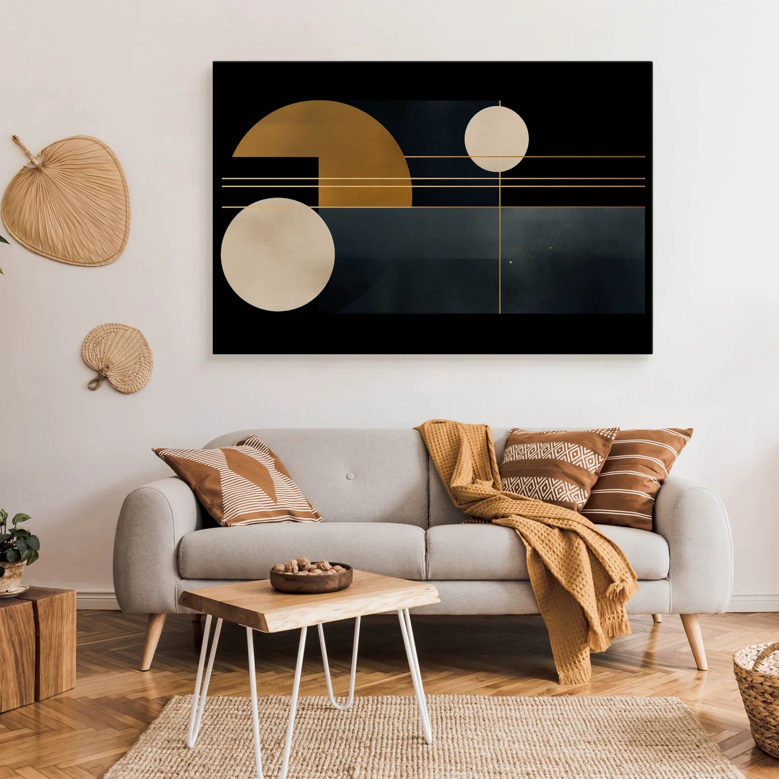 Obraz Złote Kształty Geometryczne 30x20cm