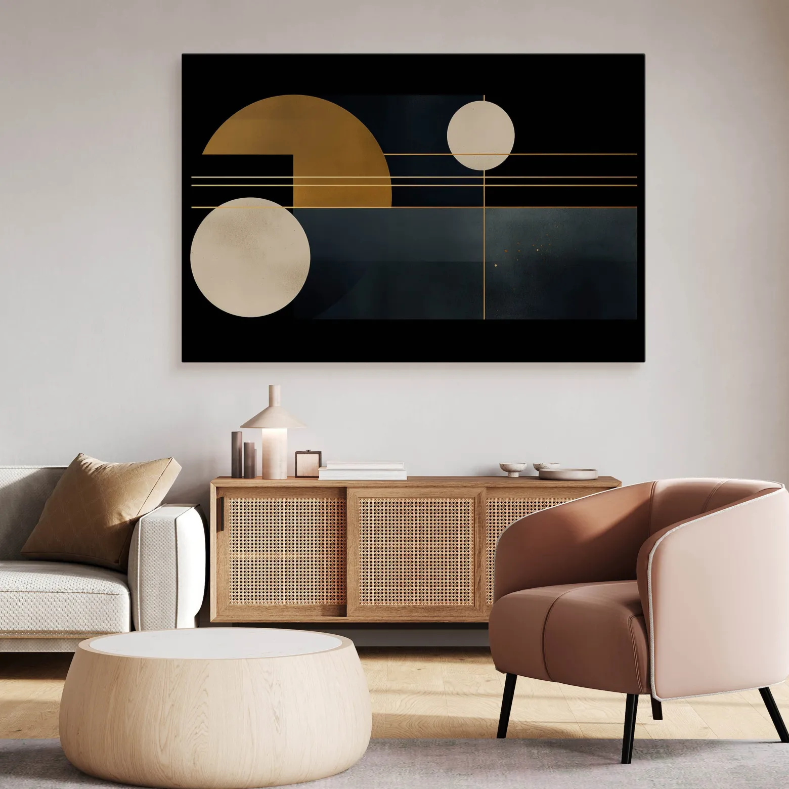 Obraz Złote Kształty Geometryczne 30x20cm