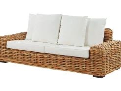 Ogrodowa sofa rattanowa z poduszkami