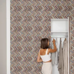 Okleina meblowa Drewniane zygzaki 50x100 Folia samoprzylepna DIY