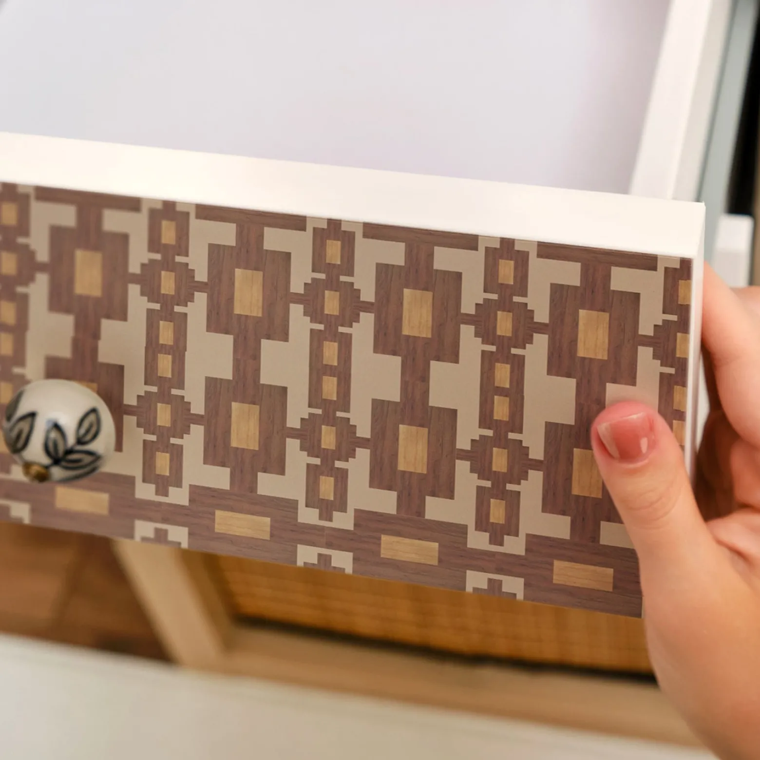 Okleina meblowa Retro brązy 50x100 Folia samoprzylepna Drewno DIY