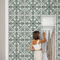 Okleina meblowa Zielony modernizm 50x100 Folia samoprzylepna Szafa
