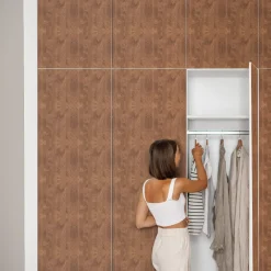 Okleina na meble Ciepłe drewno 50x100 Folia samoprzylepna Słoje DIY