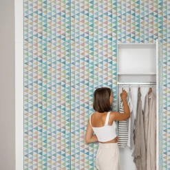 Okleina na meble Geometryczne trójkąty 50x100 Folia samoprzylepna