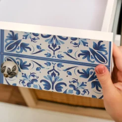 Okleina na meble Niebieskie kwiaty 50x100 Folia samoprzylepna DIY