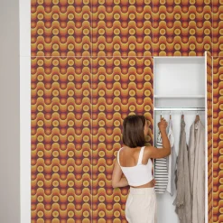 Okleina na meble Rytmiczne koła 50x100 Folia samoprzylepna Kuchnia
