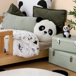 Okrągła poduszka PANDA z uszami, Ø 27 cm